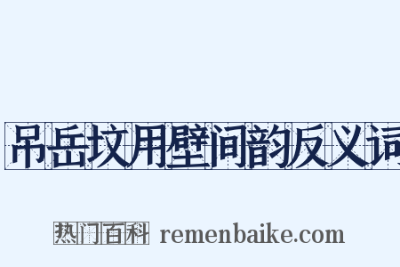 吊岳坟用壁间韵反义词是什么意思的图片